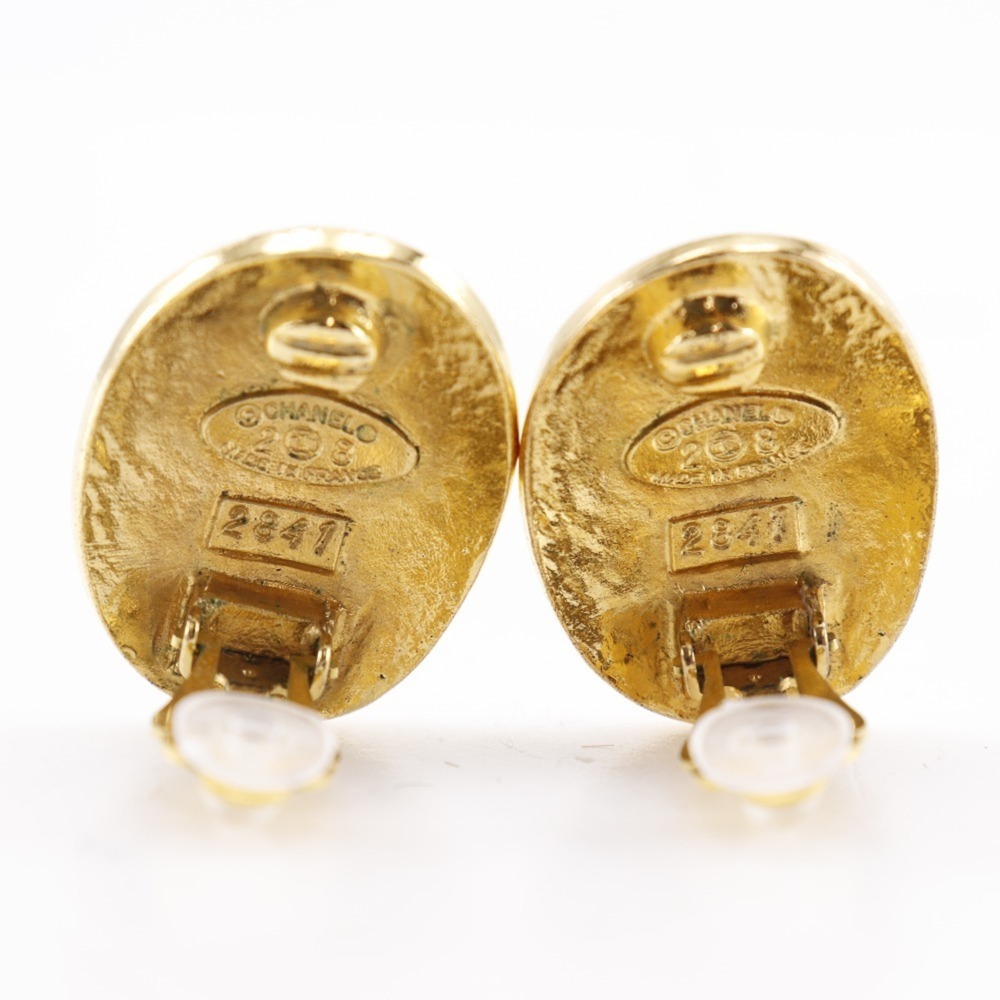 CHANEL Authentic Gold Logo Earrings - Picture 4 of 7